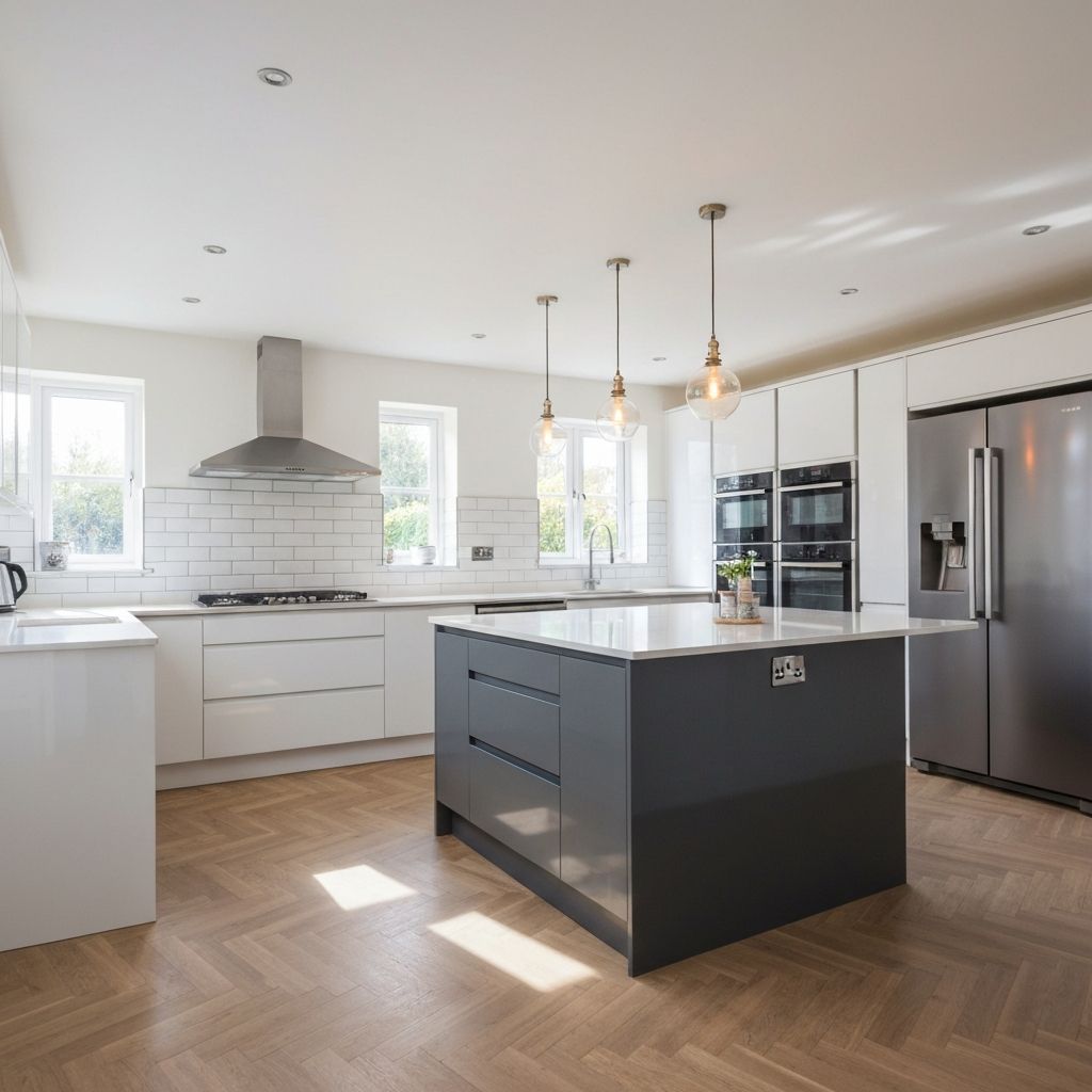 Modern kitchen fitted by EHC Properties in Sunderland